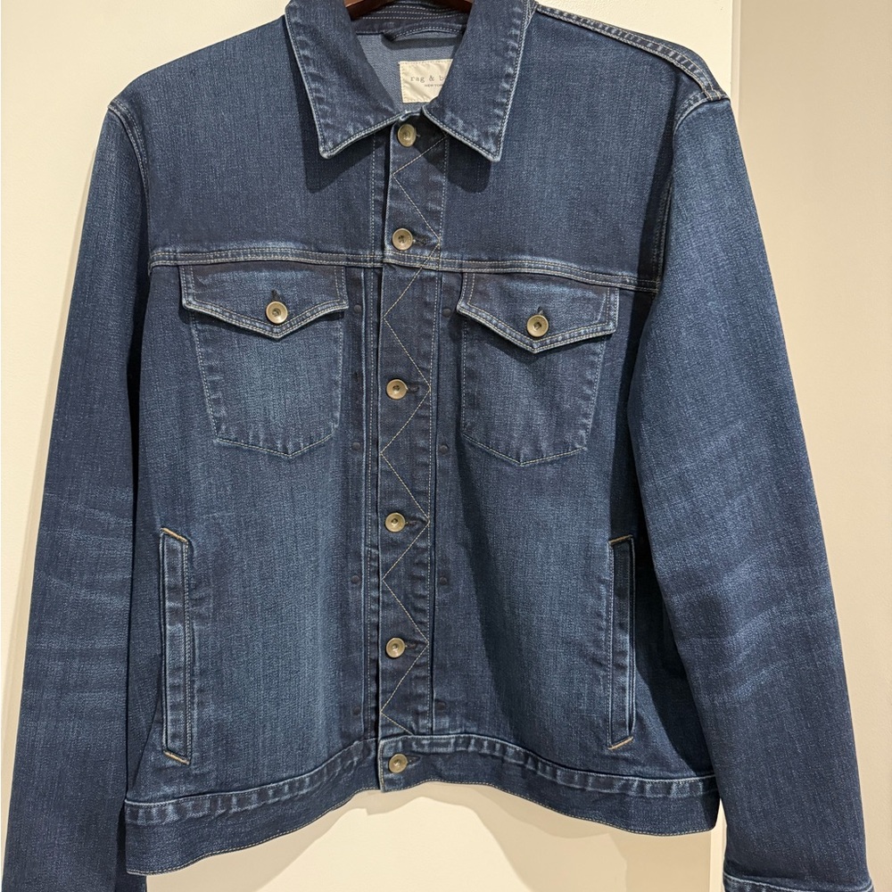 Rag & Bone Classic Blue Denim Jacket (XL)
